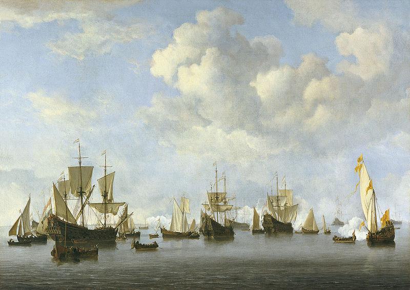 willem van de velde  the younger The Dutch Fleet in the Goeree Straits